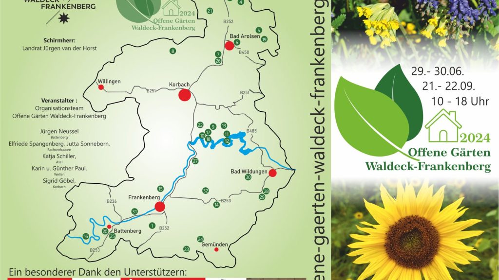 Tag der offenen Gärten Waldeck-Frankenberg 21.und 22. September 2024